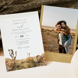 GRETA Watercolor Joshua Tree Foto Wedding Einladung