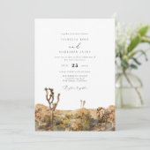 GRETA Watercolor Joshua Tree Foto Wedding Einladung (Stehend Vorderseite)