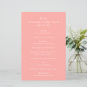 Gretchen Coral Pink Elegant Wedding Program (Stehend Vorderseite)