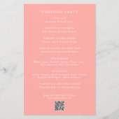 Gretchen Coral Pink Elegant Wedding Program (Rückseite)