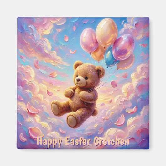 GRETCHEN ~ Frohe Ostern ~ Schwebender Teddybär ~ Magnet (Vorne)