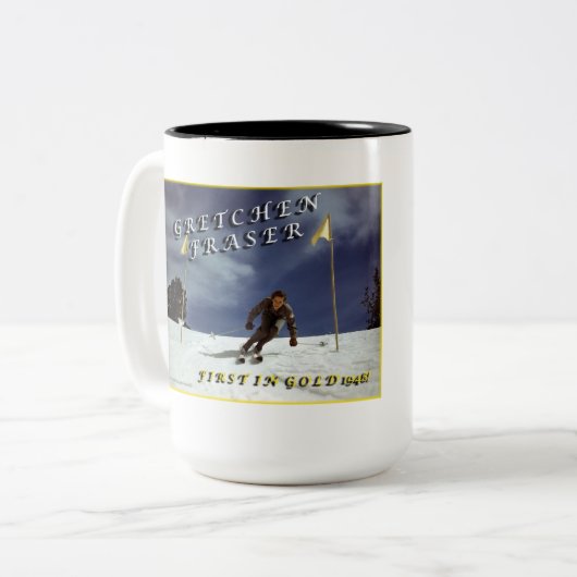 Gretchen (Kunigk) Fraser Zweifarbige Tasse (Vorderseite Links)