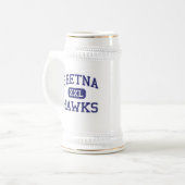 Gretna - Falken - Highschool - Gretna Virginia Bierglas (Vorderseite Links)