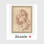 Greuze - Studie des Leiters einer alten Frau Aufkleber (Blatt)