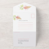 Grevillea Aquarell Blütenhochzeit RSVP Optionen All In One Einladung (Außenbereich)