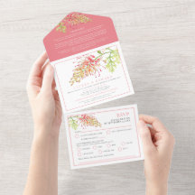 Grevillea Aquarellfarben Hochzeit RSVP Details
