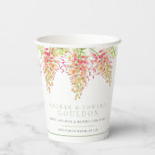 Grevillea Blume Aquarellfarben Hochzeitsgrün Pappbecher (Rückseite)