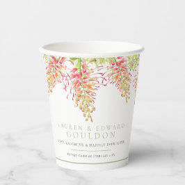 Grevillea Blume Aquarellfarben Hochzeitsgrün Pappbecher