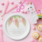 Grevillea Blume Aquarellfarben Hochzeitsgrün Pappteller (Party)