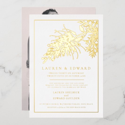 Grevillea Blume Folieneinladung (Vorderseite/Rückseite)