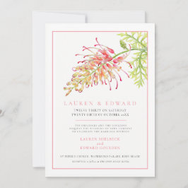 Grevillea Blume Hochzeitskorallen Einladung