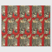 Grevys Zebra-afrikanische Tier-Zoo-Tier-Kunst Geschenkpapier (Flach)