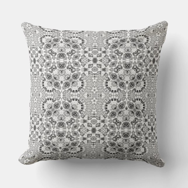Grey abstract ethnic ornament decor  kissen (Vorderseite)