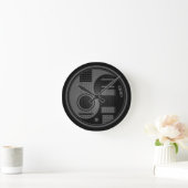 Grey and Black Acoustic Electric Guitars Yin Yang Runde Wanduhr (Zuhause)