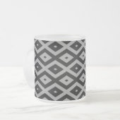 Grey and black diamond pattern mattglastasse (Vorderseite Links)