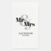 Grey and Black Mr & Mrs. Wedding Serviette (Vorderseite)