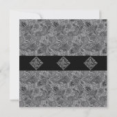 Grey and Black Paisley Wedding Einladung (Rückseite)