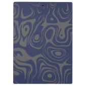 Grey and Blue Abstract Swirly Pattern Personalised Klemmbrett (Rückseite)