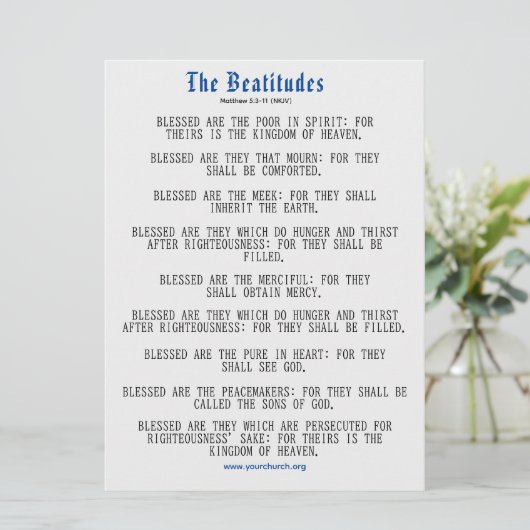 Grey and Blue Beatitudes Inspiration (Stehend Vorderseite)