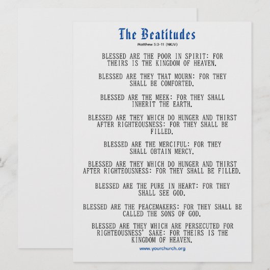 Grey and Blue Beatitudes Inspiration (Vorne/Hinten)