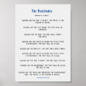 Grey and Blue Beatitudes Inspiration Poster (Vorne)