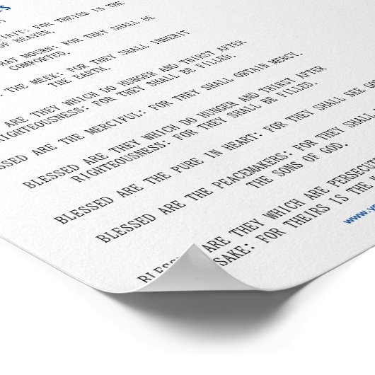 Grey and Blue Beatitudes Inspiration Poster (Ecke)