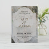 Grey And Brown Elegant Wedding Invitation Einladung (Stehend Vorderseite)