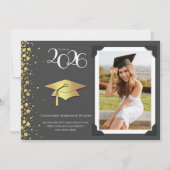 Grey and Gold Graduation Announcement Einladung (Vorderseite)