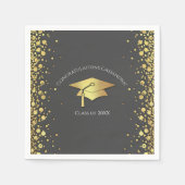 Grey and Gold Graduation Serviette (Vorderseite)