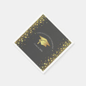 Grey and Gold Graduation Serviette (Ecke)
