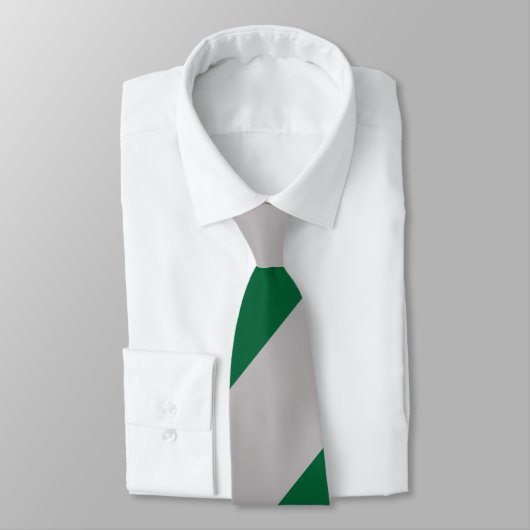 Grey and Ivy Broad Regimental Stripe Krawatte (Gebunden)