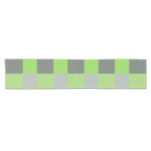 Grey and Lime Green Squares Kurzer Tischläufer (Horizontal)
