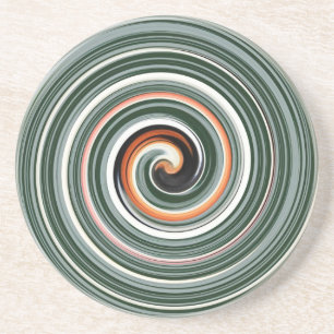 Grey and orange spiral pattern untersetzer