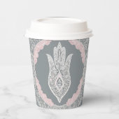 Grey and pink patterns AI art Pappbecher (Links)