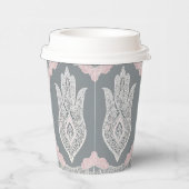 Grey and pink patterns AI art  Pappbecher (Rechts)