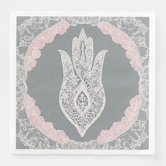 Grey and pink patterns AI art Serviette (Vorderseite)