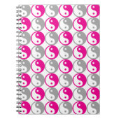 Grey and pink yin yang pattern notizblock (Vorderseite)