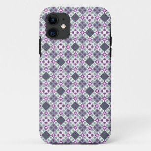Grey and purple modern geometric pattern fabric Case-Mate iPhone hülle