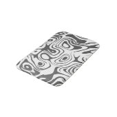 Grey and White Abstract Swirly Pattern Badematte (Schrägansicht)