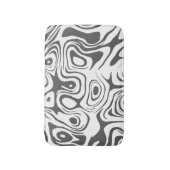 Grey and White Abstract Swirly Pattern Badematte (Vorderseite Vertikal)