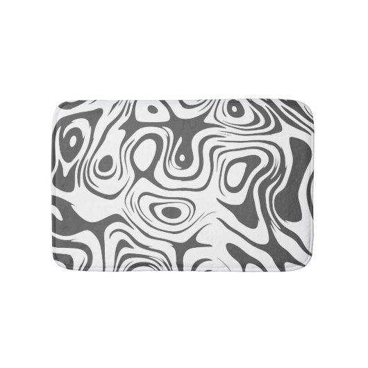 Grey and White Abstract Swirly Pattern Badematte (Vorderseite)