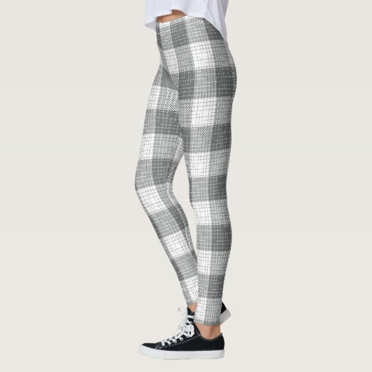 Grey and White Checkered Crosshatch Plaid  Leggings (Links)