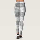 Grey and White Checkered Crosshatch Plaid  Leggings (Rückseite)