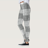 Grey and White Checkered Crosshatch Plaid  Leggings (Links)