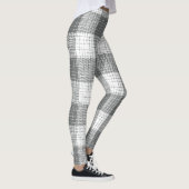 Grey and White Checkered Crosshatch Plaid  Leggings (Rechts)