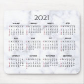 Grey and White Marble | Custom 2021 Calendar Mousepad (Vorne)