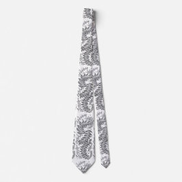Grey and White Patterned Necktie Krawatte
