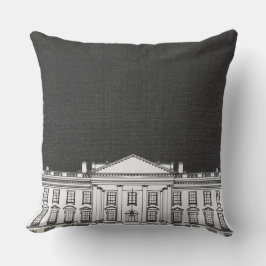 Grey and White Washington DC The Whitehouse Kissen