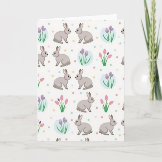 Grey Animal Pattern Spring Card Karte (Vorderseite)
