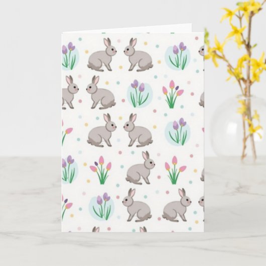 Grey Animal Pattern Spring Card Karte (Gelbe Blume)